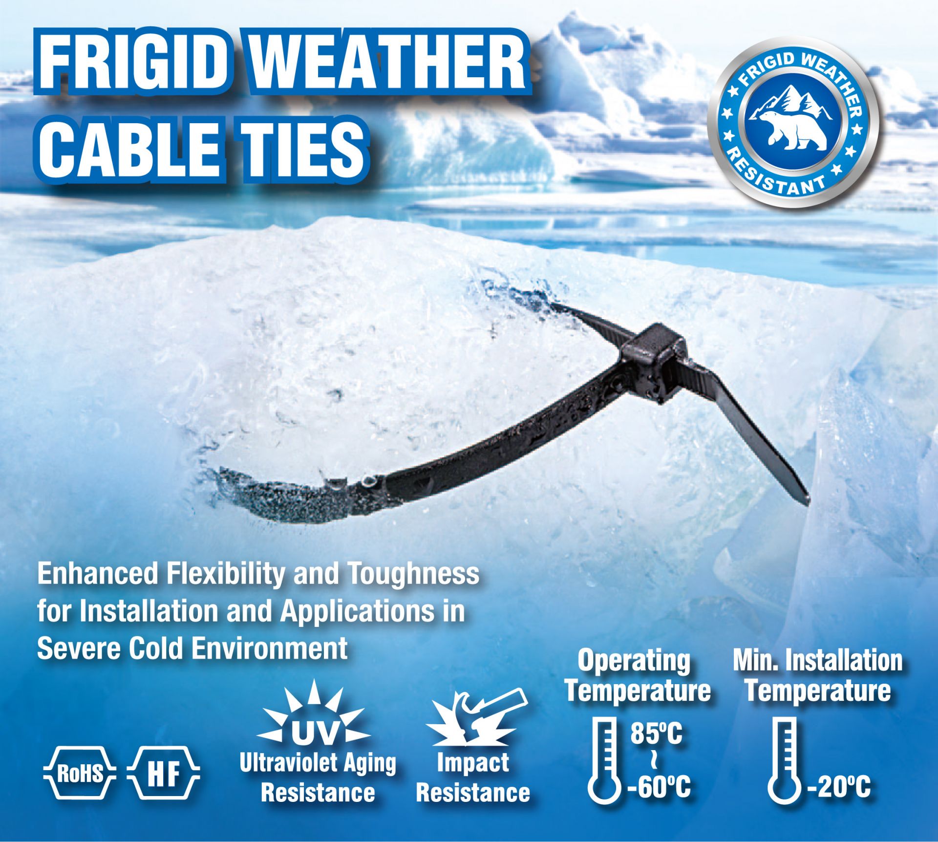 Features and Applications of Frigid Weather Cable Ties